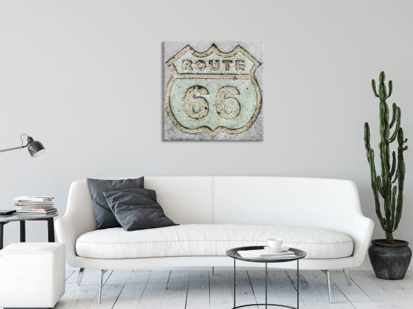 Route 66, Glasbild Quadratisch Rabatt – Bild 2