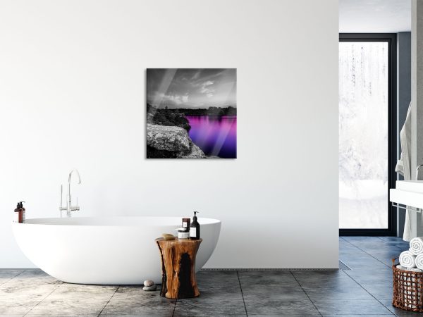 Seelandschaft in der Dämmerung, Glasbild Quadratisch Angebot – Bild 4